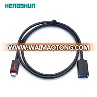 2016 hot sale black TPE Jacket new data USB3.0 AF to USB3.1 type-C cable