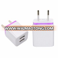 Top Sale EU Home Travel Dual USB 2-port USB Charging Wall Charger Adapter for IOS Android Cell phones